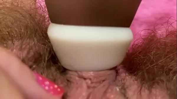 Best Huge pulsating clitoris orgasm in extreme close up with squirting hairy pussy grool play fine Tube