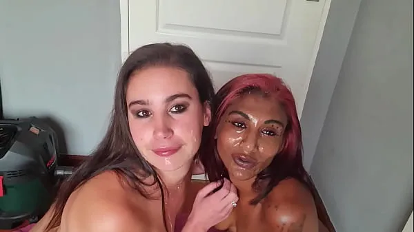 Best Mixed race LESBIANS covering up each others faces with SALIVA as well as sharing sloppy tongue kisses fine Tube