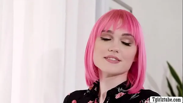 Best TS pink haired fucks her online date fine Tube