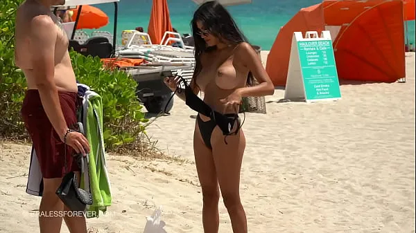 Best Huge boob hotwife at the beach fine Tube