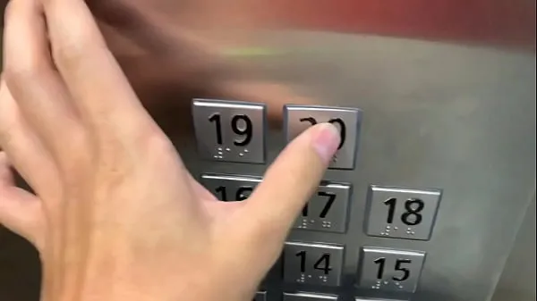 أفضل Sex in public, in the elevator with a stranger and they catch us أنبوب جيد